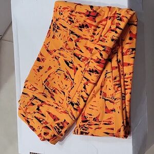 Orange patterned LuLaRoe leggings, one size